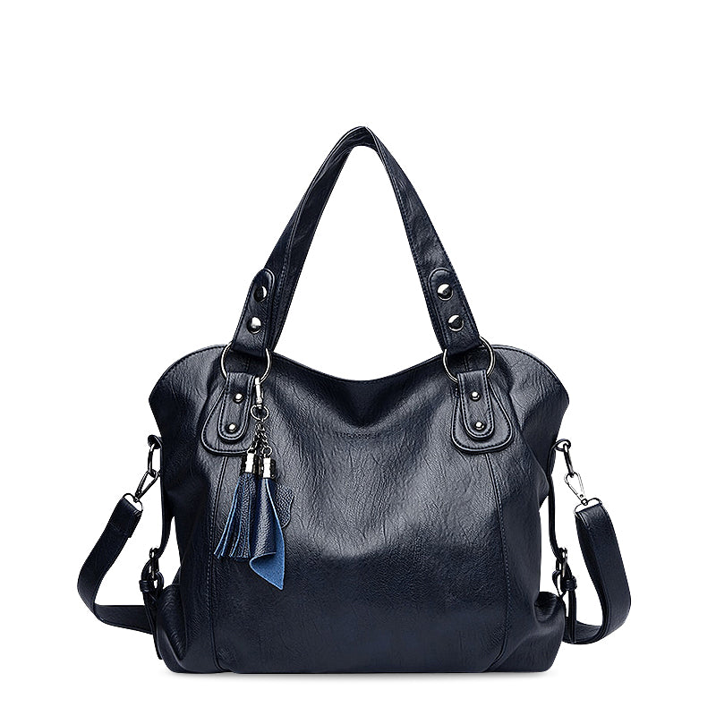 Bond & Mason Palmer Tote Bag in dark blue vegan leather