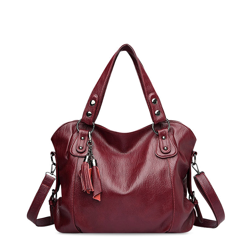 Bond & Mason Palmer Tote Bag in wine red vegan leather