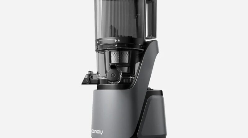 Canoly C16 cold press juicer in Space Gray, front product shot