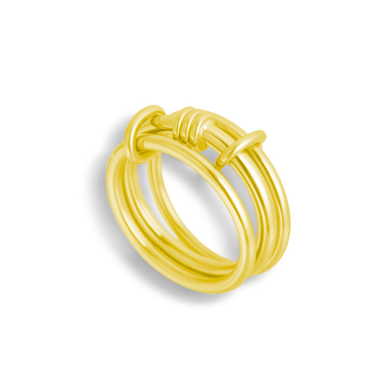 EVRY JEWELS Eternal Stacked Ring in 18K gold plating on a white background
