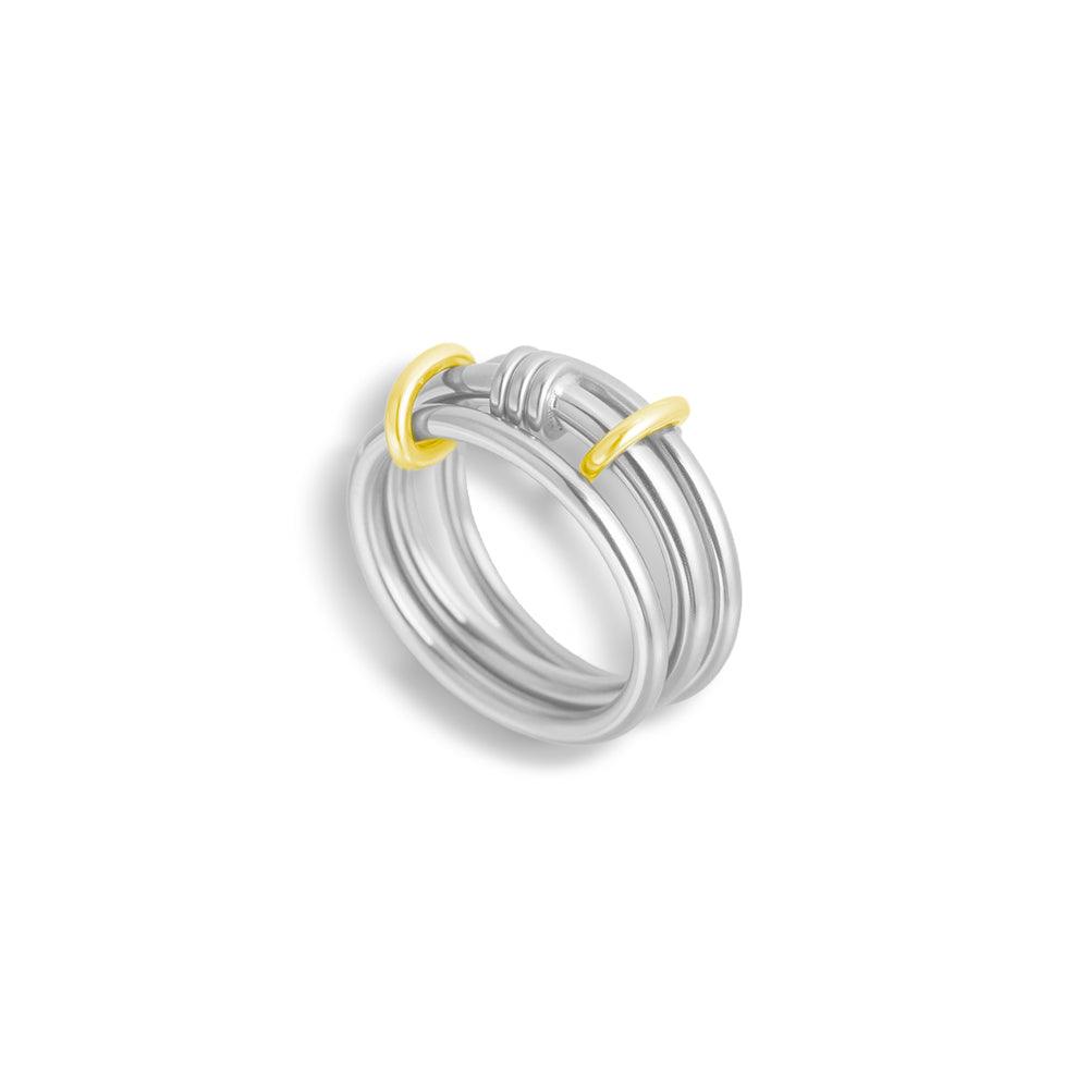 EVRY JEWELS Eternal Stacked Ring in silver and gold two-tone finish