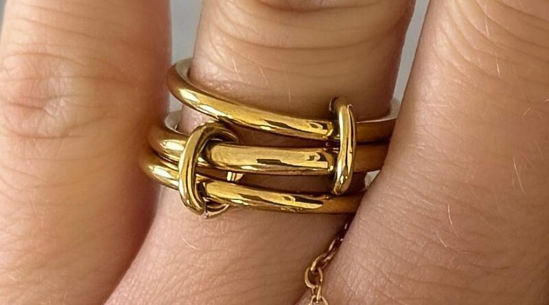 EVRY JEWELS Eternal Stacked Ring worn stacked on a finger