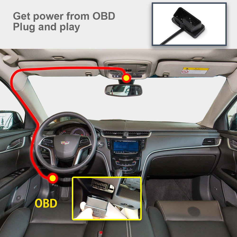 FITCAMX dash cam plug and play OBD power installation without wiring