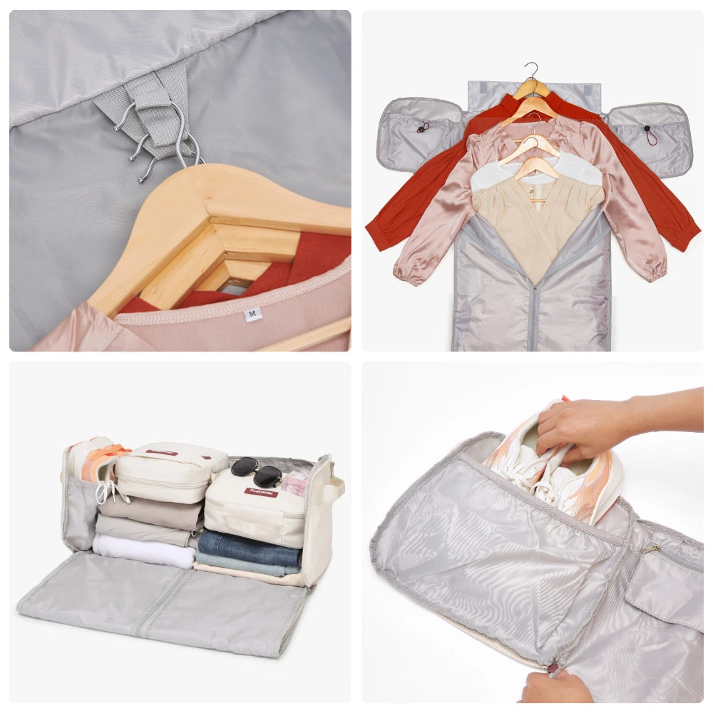 JenniBag Travel Bag 2.0 packed with clothes and shoes