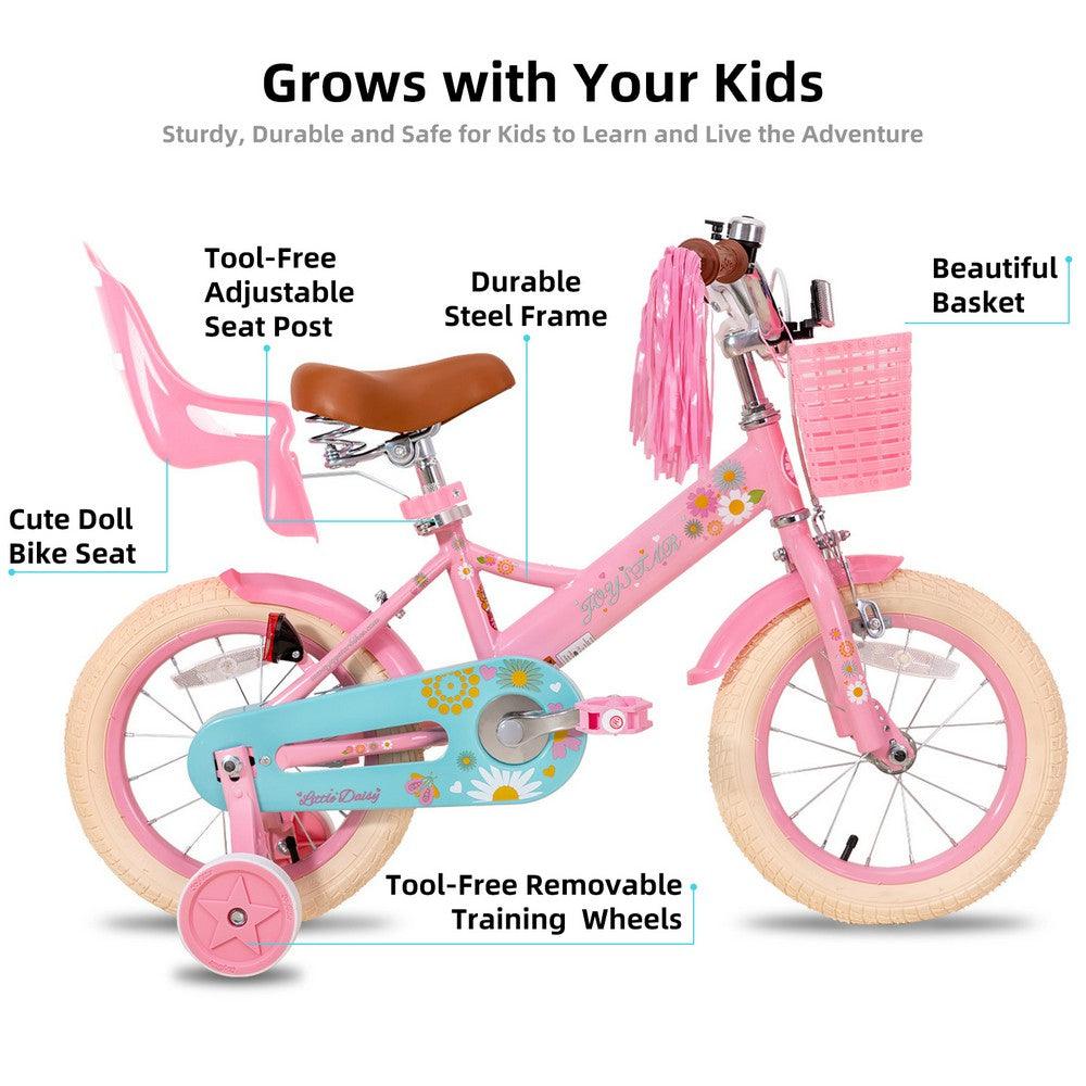 JOYSTAR Little Daisy bike training wheels and dual brakes