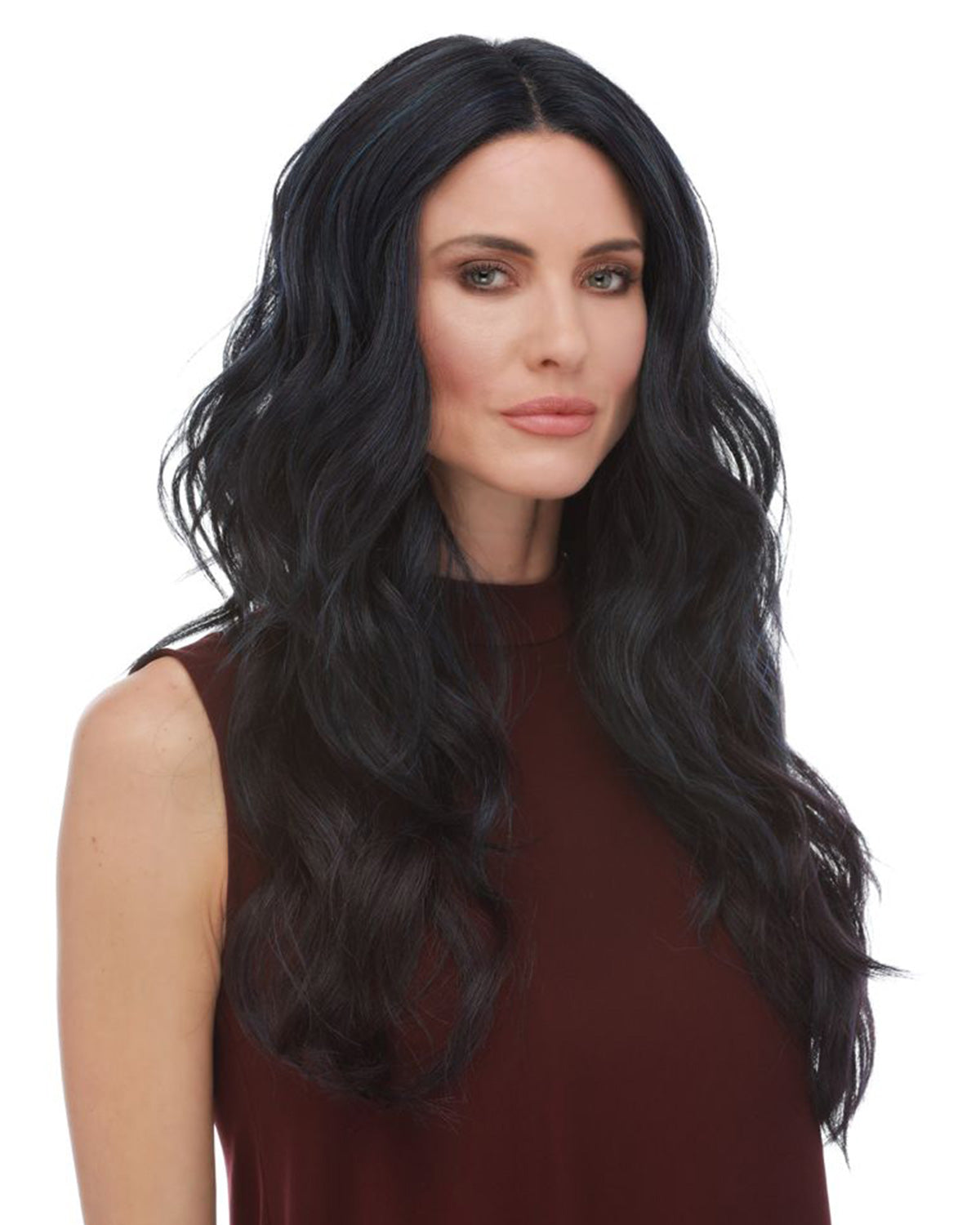 LF Orion lace front synthetic wig by Sepia in color DF1239 shown on mannequin head