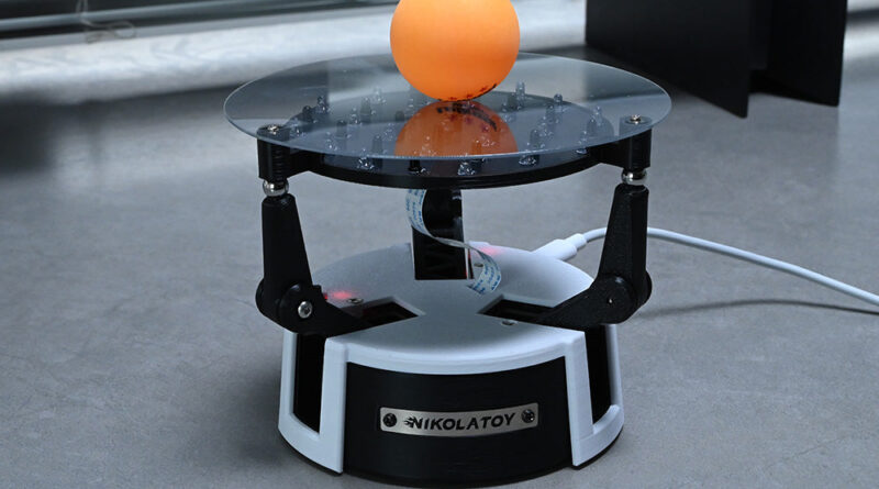 NikolaToy Balance Robot Pro self-balancing Stewart platform robot with orange ball