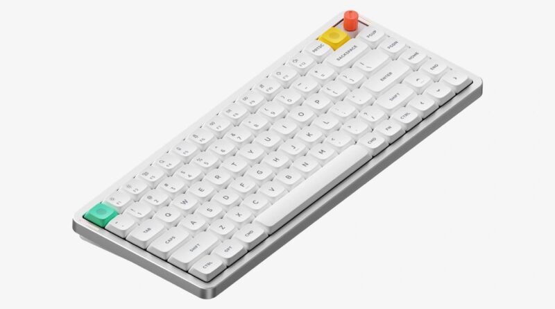 NuPhy Air75 V3 low-profile mechanical keyboard in Nova White with Blush nano switches