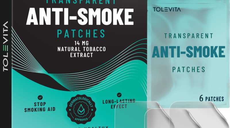 TOLEVITA Anti-Smoke Herbal Patches box, transparent stop-smoking patches, 30-day supply