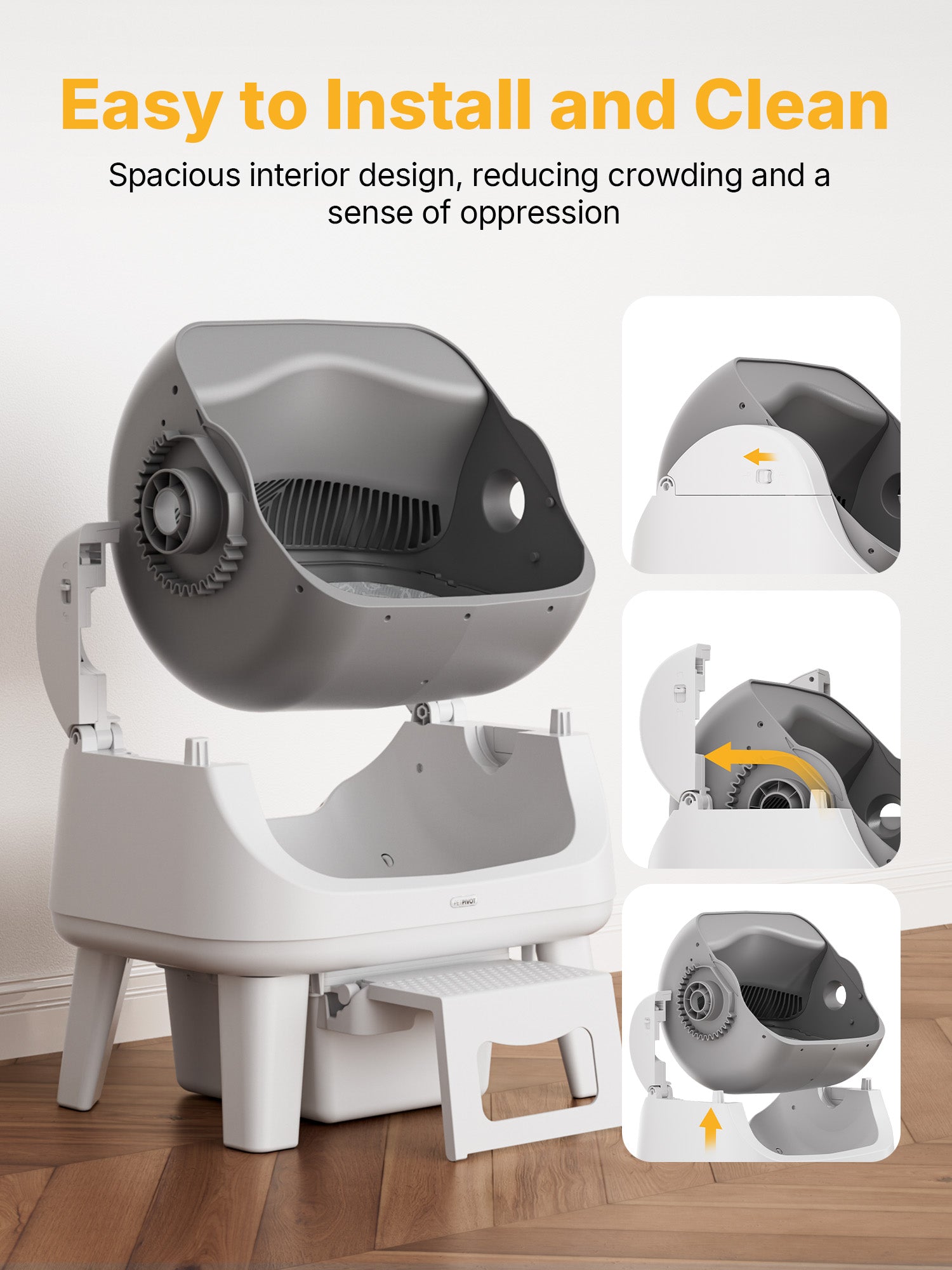 Cutaway view of the AutoScooper 12 Lite showing the internal self-cleaning rotating drum