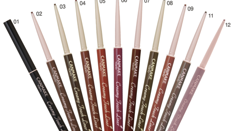 CANMAKE Creamy Touch Liner gel eyeliner pencils shown in all available shades