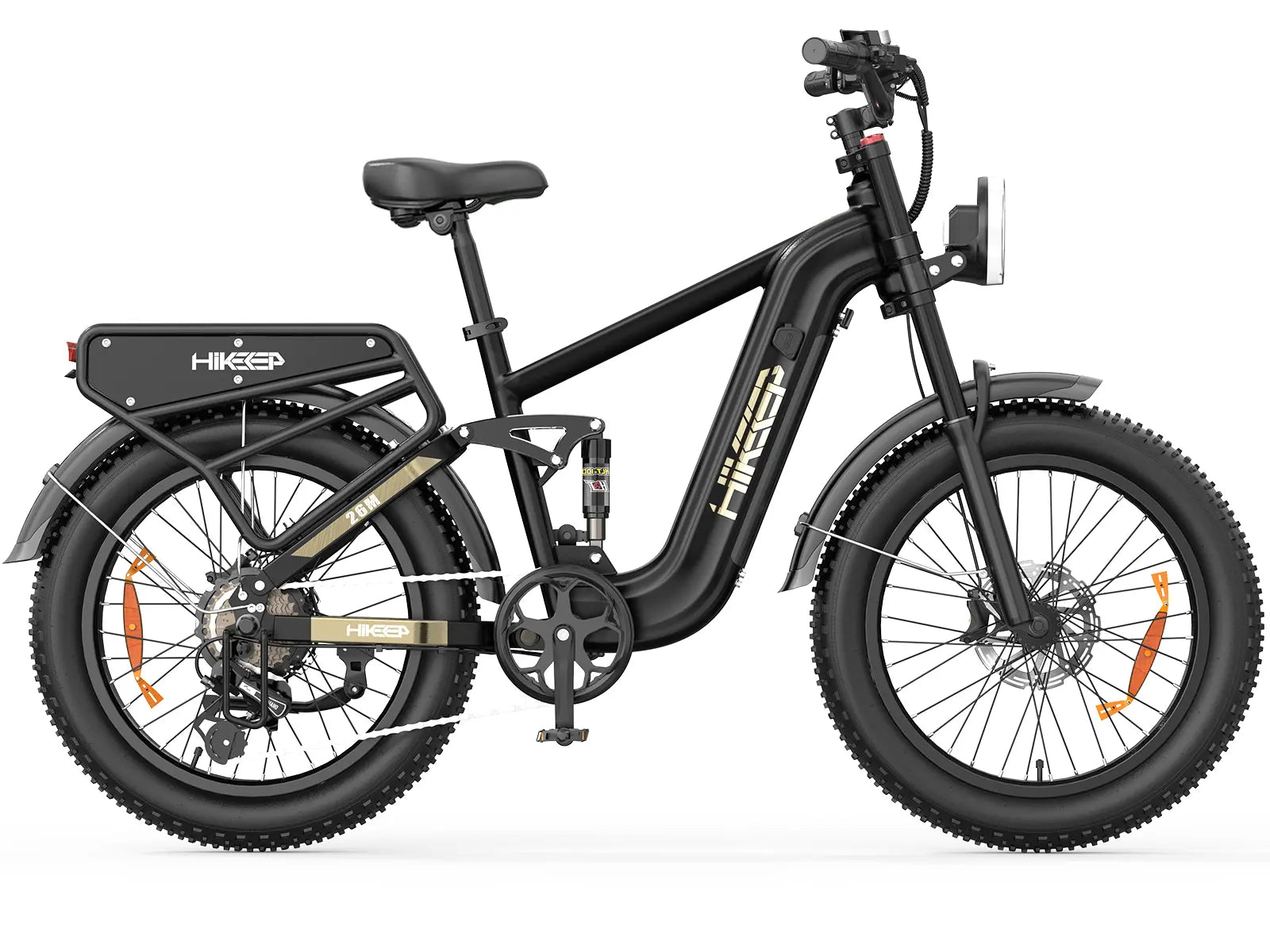 Side profile of the Hikeep 26M Cargo Electric Bike in the black colorway