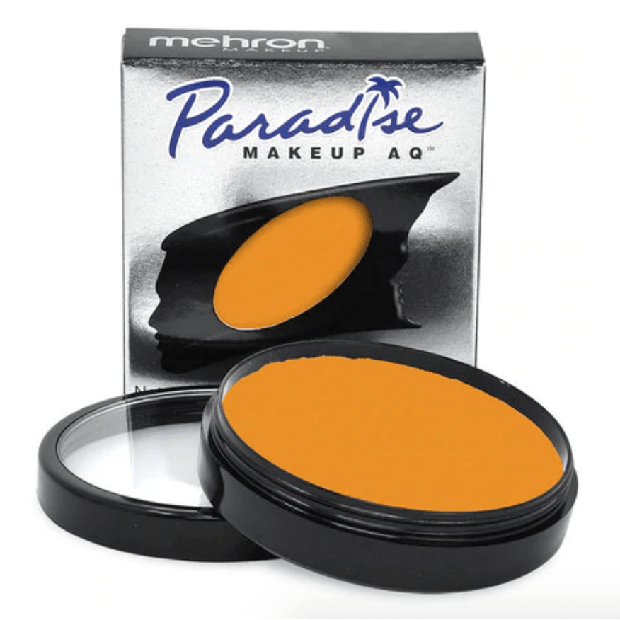 Mehron Paradise AQ Face and Body Paint cake makeup in Orange shade with box