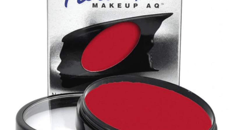 Mehron Paradise AQ Face and Body Paint cake makeup in Red shade with box